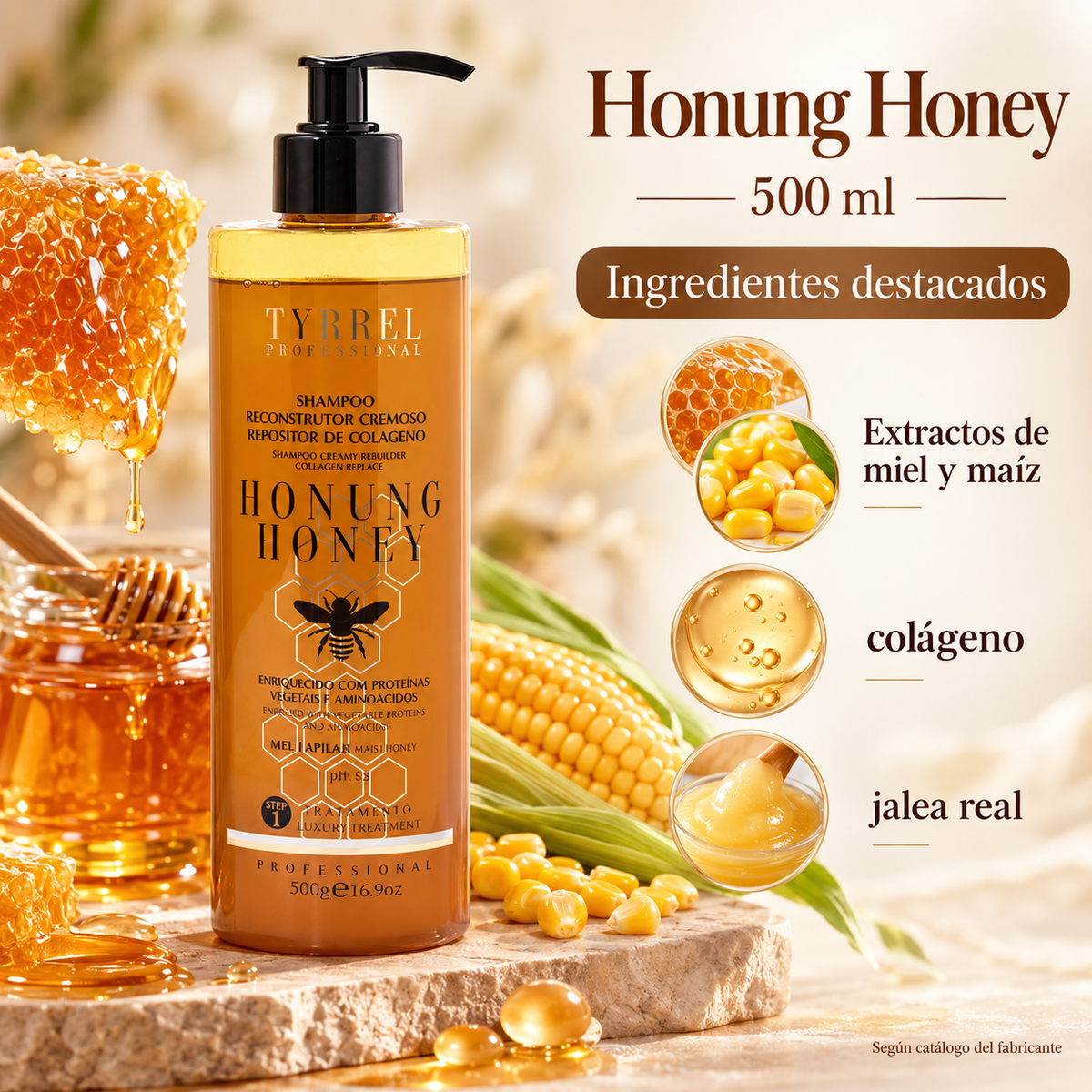 Honung Honey · Champú reconstructor — 500 ml