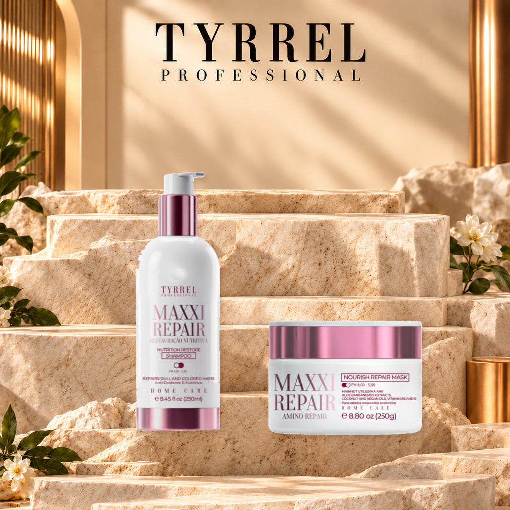 Combo maxxi repair con todos sus productos reales juntos — Tyrrel Professional